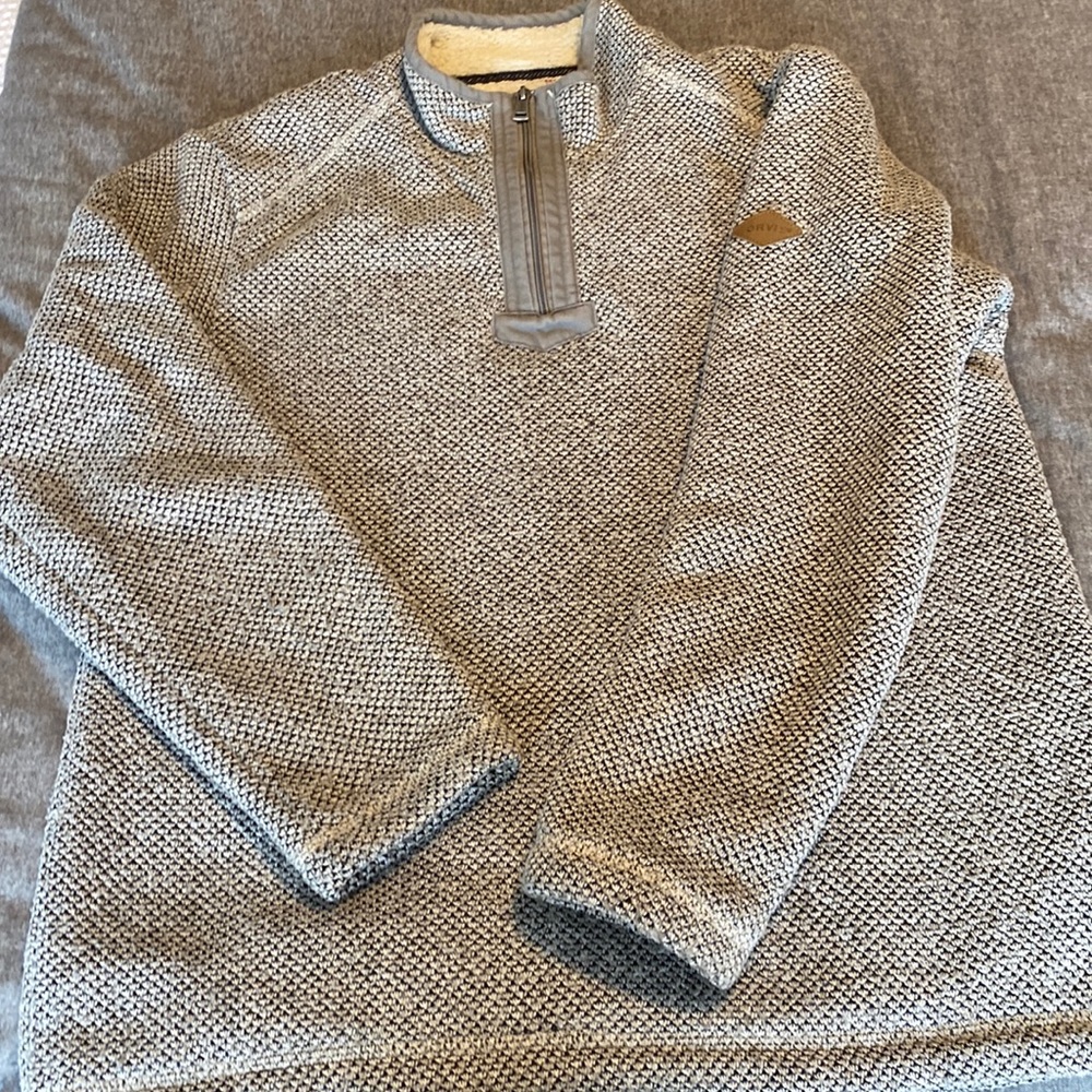 Orvis fleece lined‎ quarter zip pullover, Grey Men’s size M